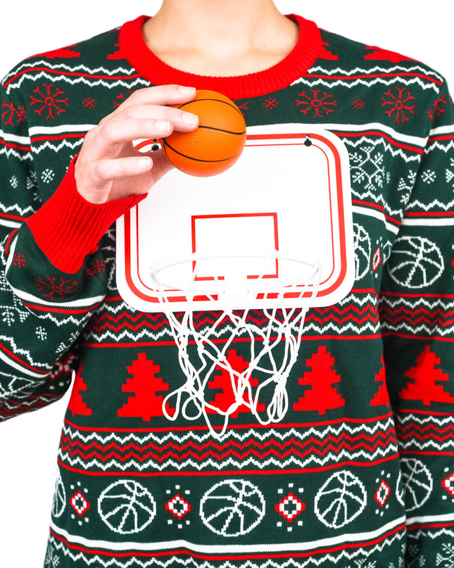 Basketball Net 3D Ugly Christmas Sweater