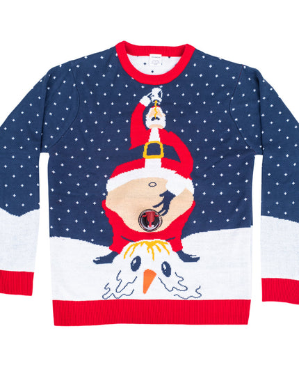 Santa Peeing Beverage Ugly Christmas Sweater