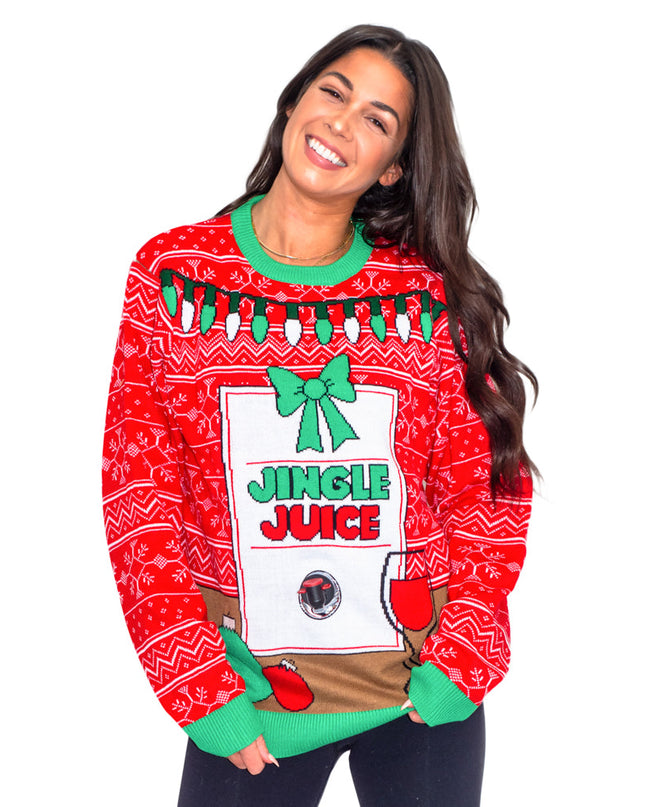 Jingle Juice Beverage Themed Ugly Christmas Sweater