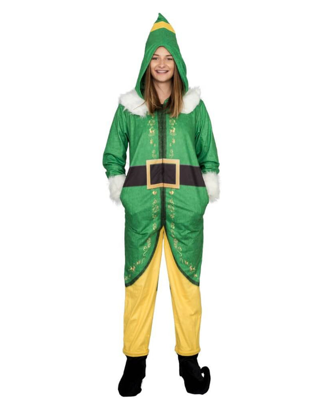 Buddy the Elf Costume Pajama Union Jumpsuit