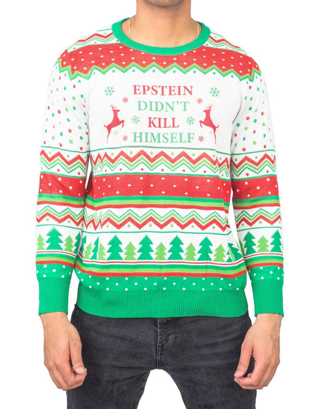 Suéter navideño feo Epstein Didn't Kill Himself