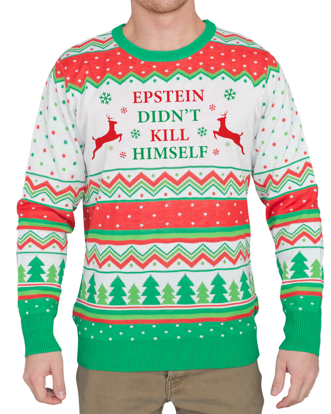 Suéter navideño feo Epstein Didn't Kill Himself
