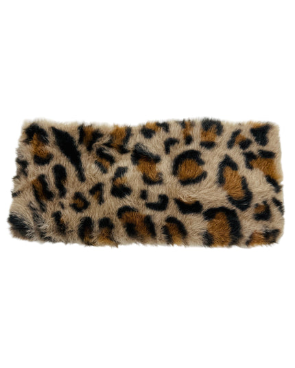 Leopard Faux Fur Hovedbånd - Mørk Brun til Kvinder