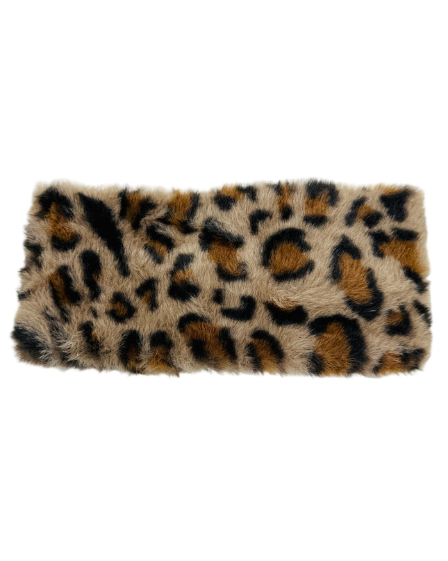 Leopard Faux Fur Hovedbånd - Mørk Brun til Kvinder