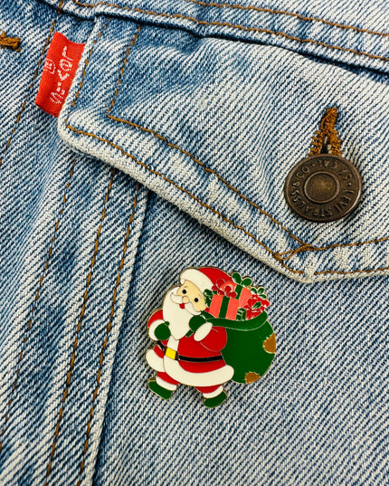 Brooch - Santa with Bag | Cute Christmas Accessories