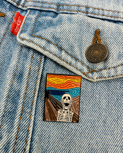 Scream Skeleton Pin for Family Christmas Fun