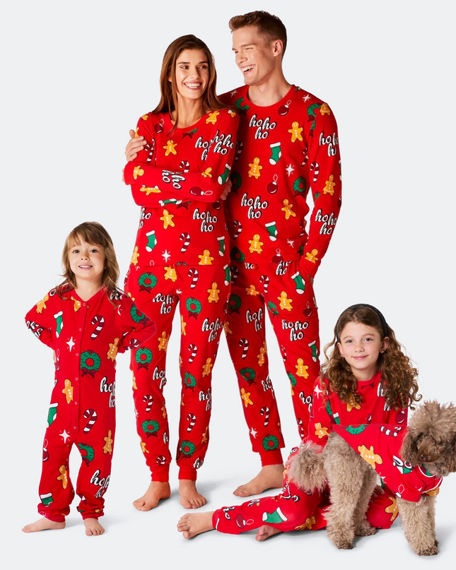 Rød Hohoho Familie Jule Pyjamas