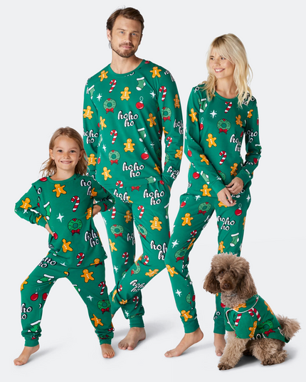 Green Hohoho Family Christmas Pajamas