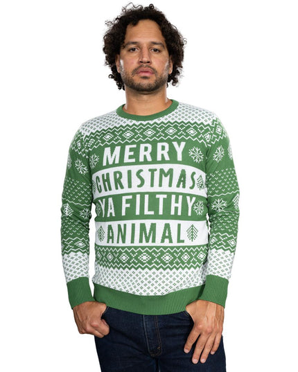 Suéter Navideño Feo Verde Animal Sucio Unisex
