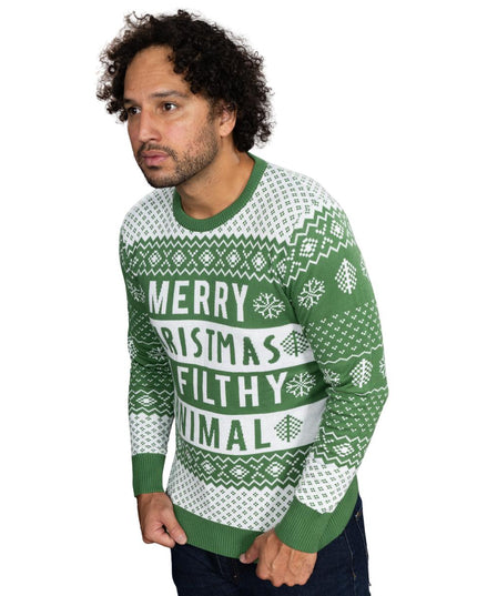 Suéter Navideño Feo Verde Animal Sucio Unisex