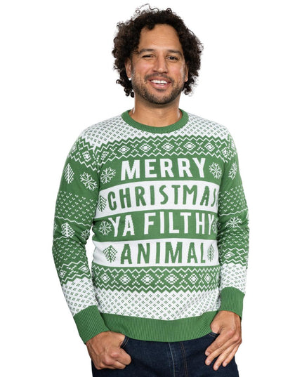 Suéter Navideño Feo Verde Animal Sucio Unisex