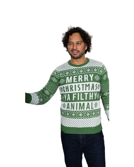 Suéter Navideño Feo Verde Animal Sucio Unisex
