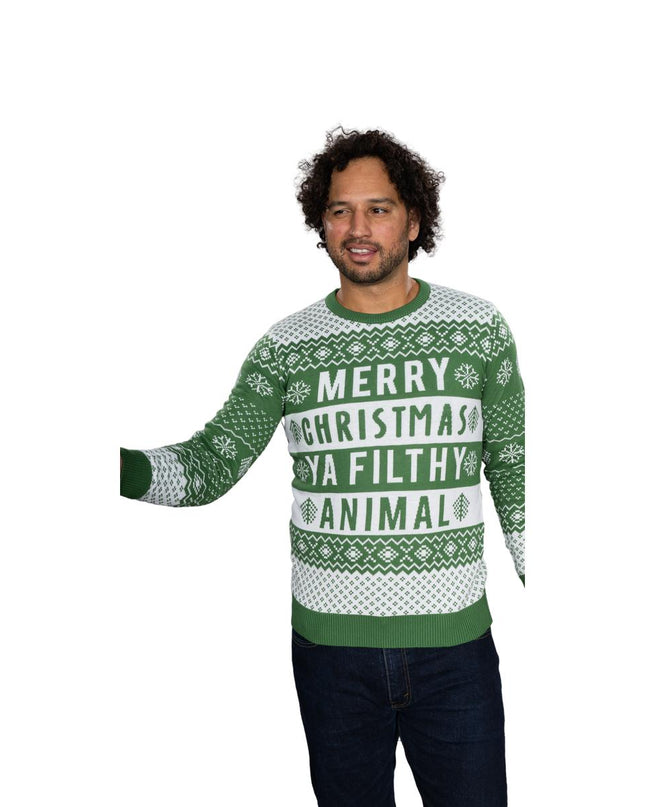 Suéter Navideño Feo Verde Animal Sucio Unisex