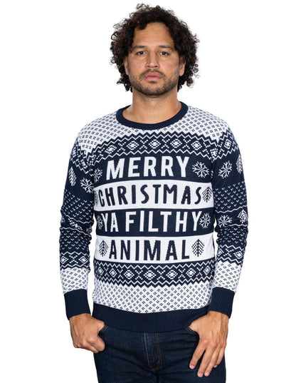 Filthy Animal Navy Unisex Ugly Christmas Sweater