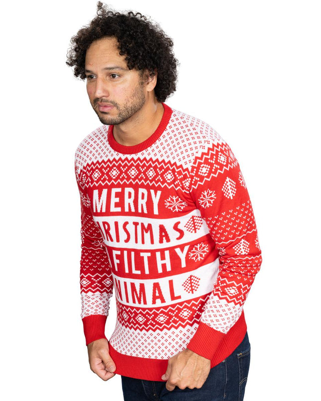 Suéter Navideño Feo Rojo Animal Sucio Unisex