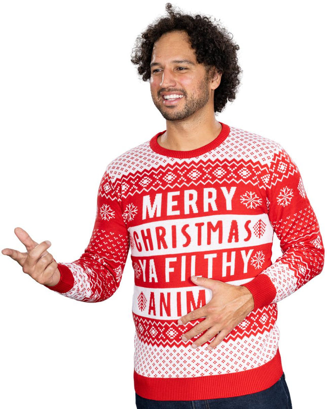 Suéter Navideño Feo Rojo Animal Sucio Unisex