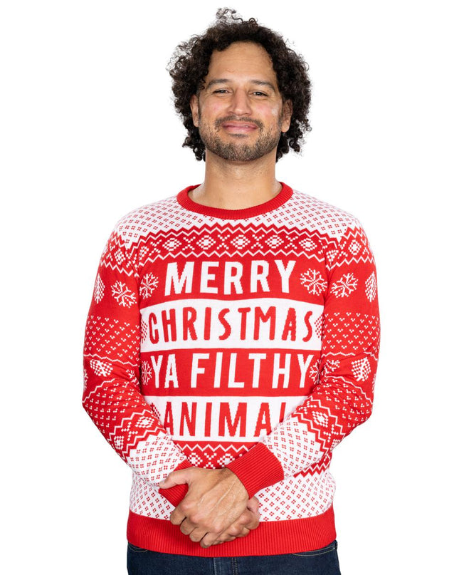 Suéter Navideño Feo Rojo Animal Sucio Unisex