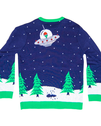 Flying Saucer Tree Abduction Ugly Christmas Sweater