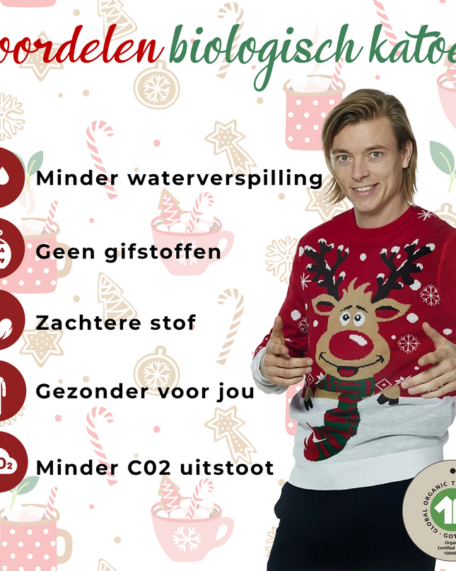 Rudolph with Scarf Christmas Sweater