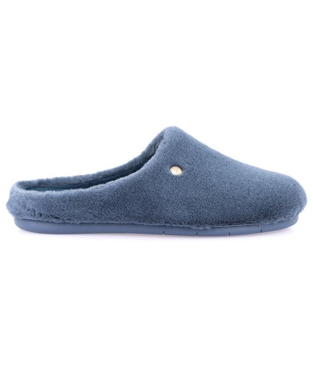 Grünland Women's Faux Fur Slippers in Jeans for Cozy Relaxation