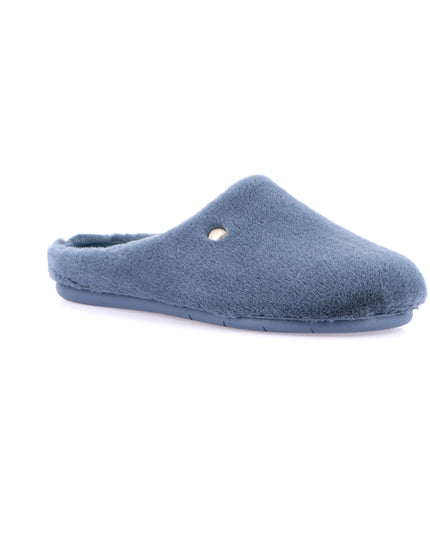 Grünland kvinders faux fur slippers - jeans | Hyggelig ferieafslapning