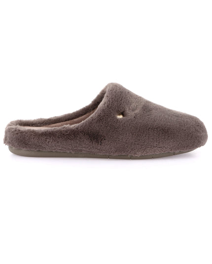 Grünland kvinders faux fur slippers i taupe for varm komfort