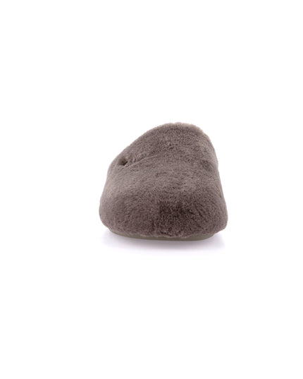 Grünland kvinders faux fur slippers i taupe for varm komfort