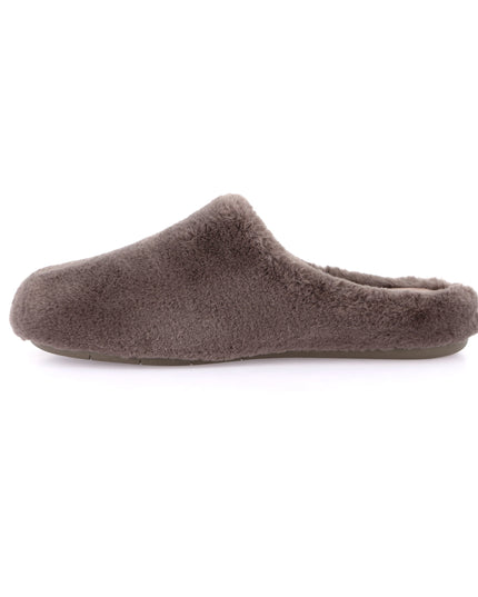 Grünland kvinders faux fur slippers i taupe for varm komfort