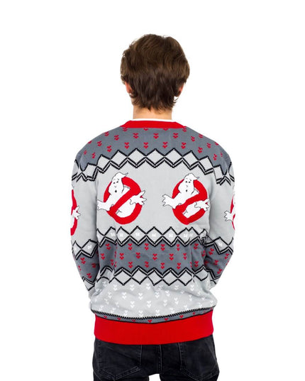 Ghostbusters Logo Ugly Christmas Cardigan Sweater