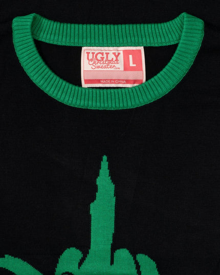 Grøn Tegneserie Monster Midterfinger Unisex Grimasse Sweater