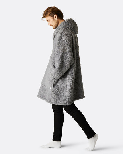 HappyHoodie Grå Sherpa til Voksne - Bedst Sælgende Komfort