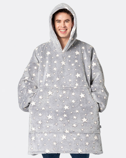 HappyHoodie Grå Stjerner til Voksne - Trendy Loungewear
