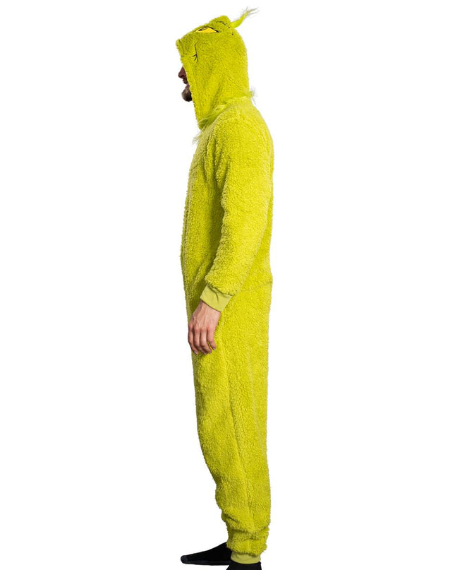 Grinch Sherpa Union Suit with Head Zipper