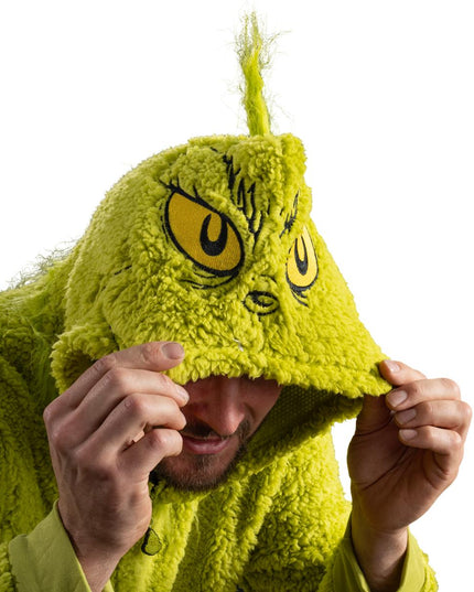 Grinch Sherpa Heldragt med Hoved Lynlås