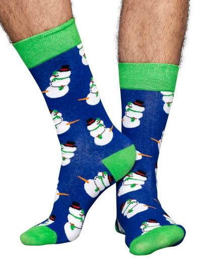 Happy Snowmen Ugly Christmas Socks for Adults