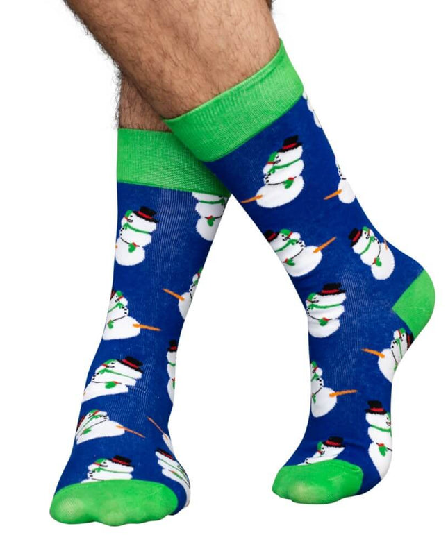 Happy Snowmen Ugly Christmas Socks for Adults
