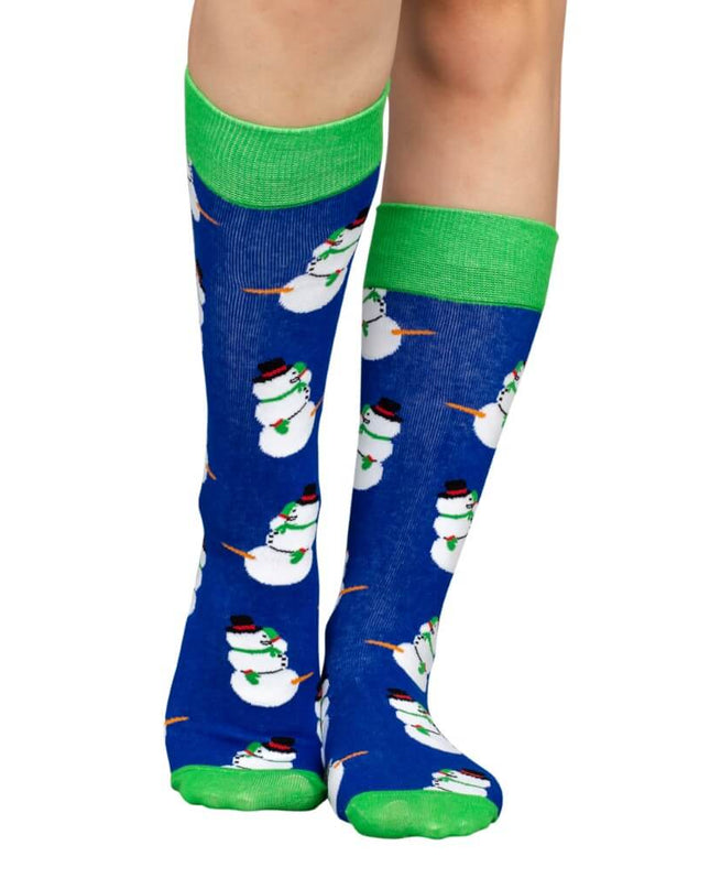 Happy Snowmen Ugly Christmas Socks for Adults