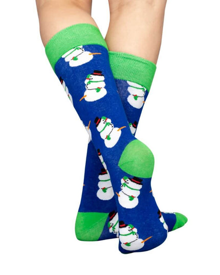 Happy Snowmen Ugly Christmas Socks for Adults