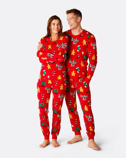 Red Hohoho Christmas Family Pajamas for Holiday Fun