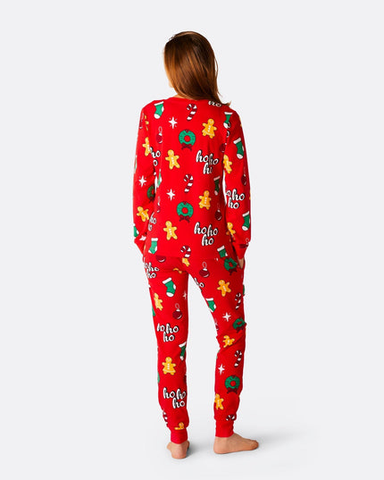 Pijamas de Navidad Hohoho Rojas para Mujeres