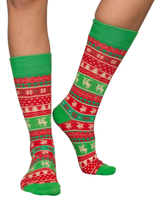 Humping Reindeer Ugly Christmas Socks in Red and Green