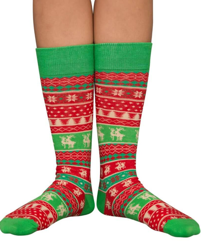 Humping Reindeer Ugly Christmas Socks in Red and Green