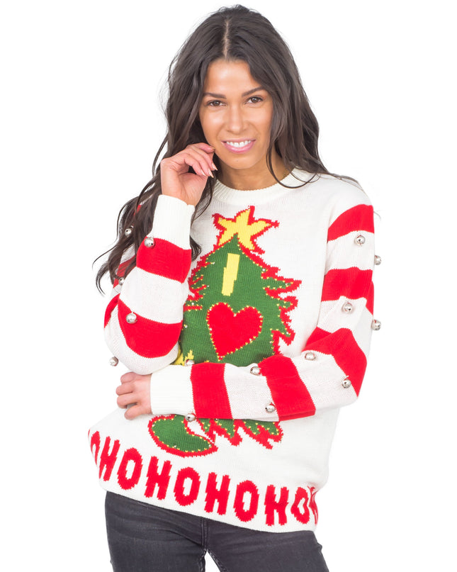 I Love Xmas HOHOHO Light Up and Bells Ugly Sweater