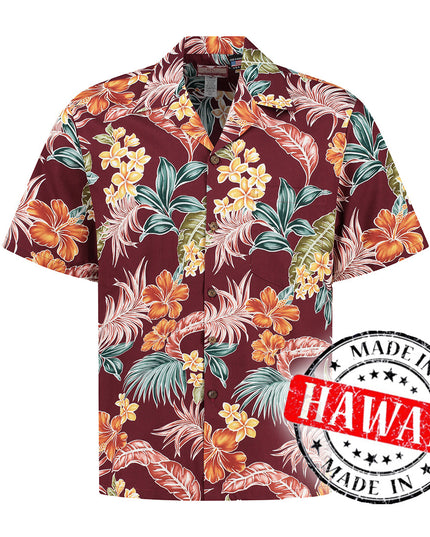 Tropisk Oase Bordeaux Hawaiian Shirt