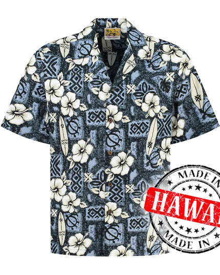 Camisa Hawaiana Hibiscus Surfboards