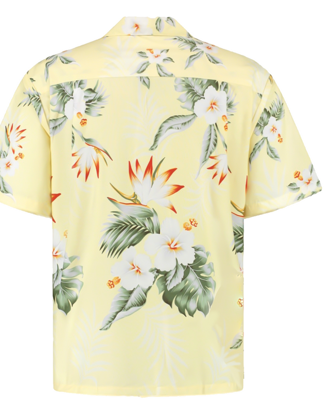 Hibiscus Yellow Hawaiian Shirt for Men