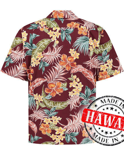 Tropisk Oase Bordeaux Hawaiian Shirt