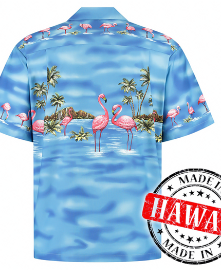 Hawaiian Shirt Flamingo in Water Design