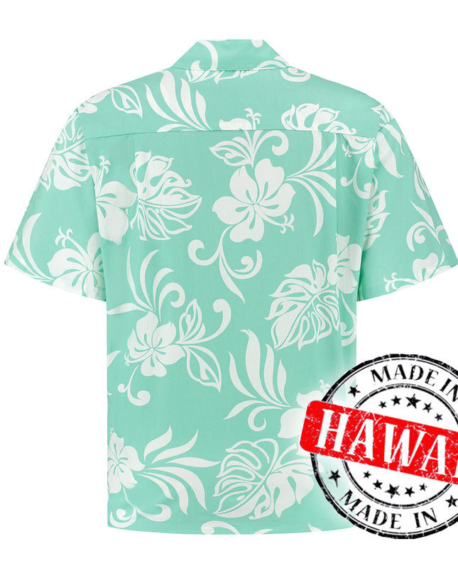 Camisa hawaiana de vacaciones turquesa