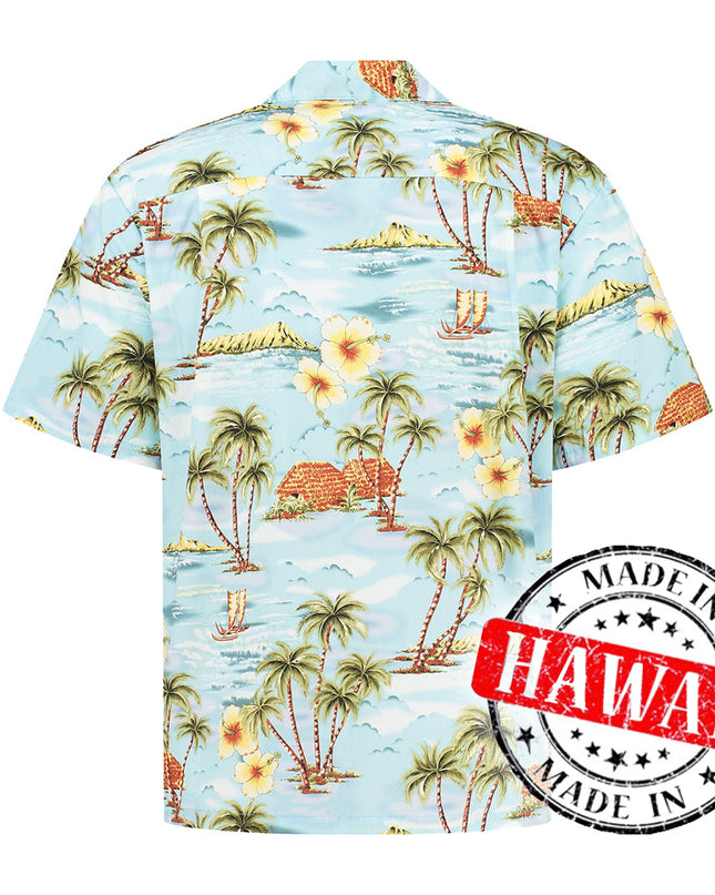 Camisa hawaiana con tema de vida en Hawái